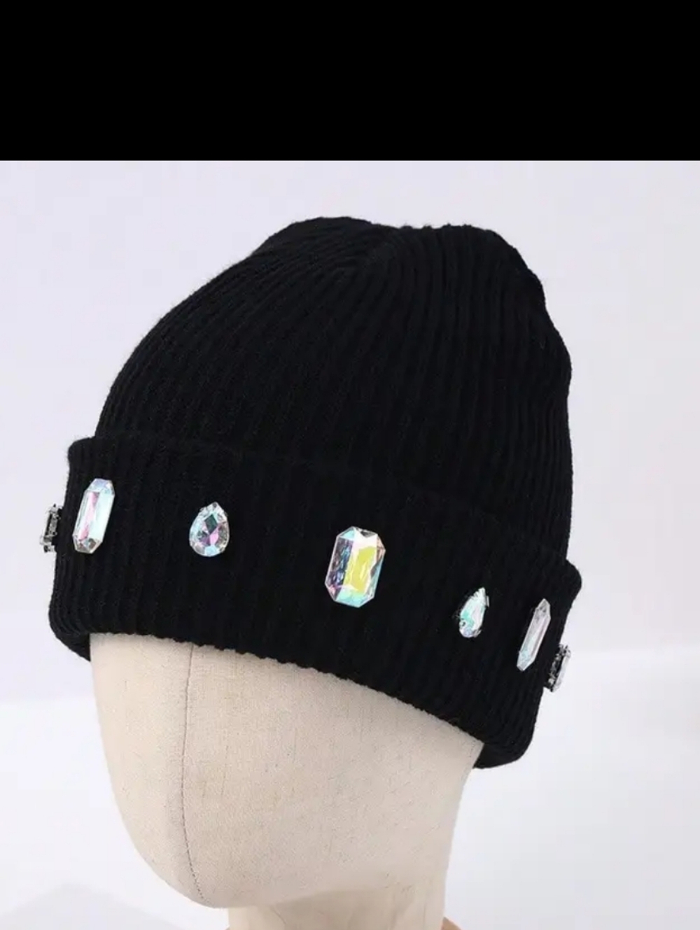 Black Rhinestone Beanie Nwt